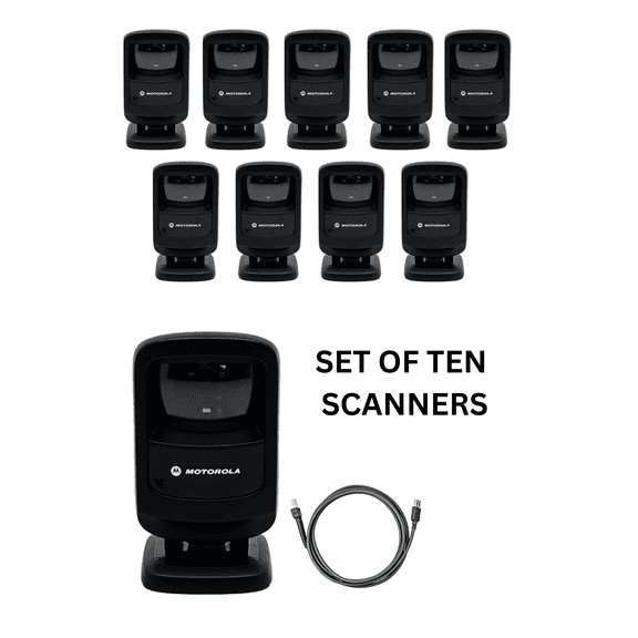 Restored 10-Pack of Zebra DS9208-DL, 1D/2D Barcode Scanners w/USB Cable - Drivers License Parsing - PN: DS9208-DL00004NNWW (Refurbished)