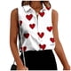 thumbnail image 1 of TaTaai Lapel Printed Blouse Breathable Wrinkle-Resistant Women's Fashion Sleeveless Short Sleeve Button Loose Summer Casual Office Top Gift, 1 of 6
