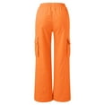 thumbnail image 6 of Gvdentm Women High Waisted Wide Leg Cargo Pants Trendy Casual Baggy Joggers Pants with Pockets Orange,M, 6 of 7