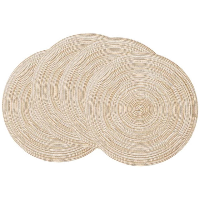 Paquete De 4 Manteles Individuales Redondos De Protección Del Medio Ambiente, Almohadilla Aislante Para Alimentos, Tapete De Mesa Simple, Posavasos, Tapete Para Tazón Cateissary HA021311-00