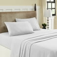 thumbnail image 2 of Impressions Haseeb Fleur-de-Lis or Solid Cotton Flannel Deep Pocket Sheet Set, Queen, White, 2 of 4