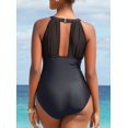 thumbnail image 3 of Traje De Baño De Una Pieza para Mujer Traje De Baño De Una Pieza con Cuello En V De Malla, Traje De Baño para El Vientre,X, 3 of 5