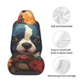 thumbnail image 4 of Wukai Cute Colorful Flower French Bulldog Full Set Car Seat Covers with Soft Padding Universal Auto Front Seats Protector and Cushion Mat, 4 of 5