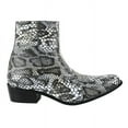 thumbnail image 5 of LIBERTYZENO Mens Genuine Leather Ankle Boots Side Zipper Mens Dress Boots, Grey Snake Print, 5 of 9