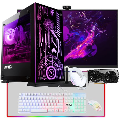 MTG Aurora 4C Gaming Tower PC- Intel Core i7 4th Gen  GTX 1660 Super 6GB GDDR6 192bits Graphic  16GB Ram  512GB Nvme  4TB HDD  New MTG 27 Inch Monitor  MTG 4 in 1 Gaming Kit  Webcam  Win 10 Home