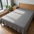 thumbnail image 2 of Unique Bargains Cotton Flat Sheet Soft and Cozy Bedding Essential Gray 63"x91", 2 of 5