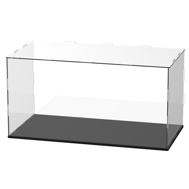 Caja de exhibición de acrílico transparente Uxcell, 16 x 8 x 8 pulgadas, caja de exhibición de acrílico a prueba de polvo para figuras de acción/modelos/coleccionables/munecas
