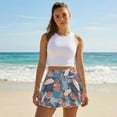 thumbnail image 4 of SEANATIVE Golf Tennis Skirts for Women Pleated Mini Skort with Built-in Shorts Pockets Tennis Skort High Waisted Golf Mini Skirts for Workout Casual, S, Tropical Monstera Leaf Orange Blue, 4 of 7