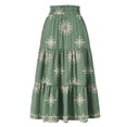 thumbnail image 6 of Summer Skirt for Women Drawstring Elastic High Waisted Skirts Trendy Floral A Line Swing Skirt Vacation Wear, 6 of 6