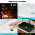 thumbnail image 6 of Mocoloo 24" Black Rectangle Bathroom Sink Modern Above Counter Porcelain Ceramic Sink Art Basin, 6 of 9