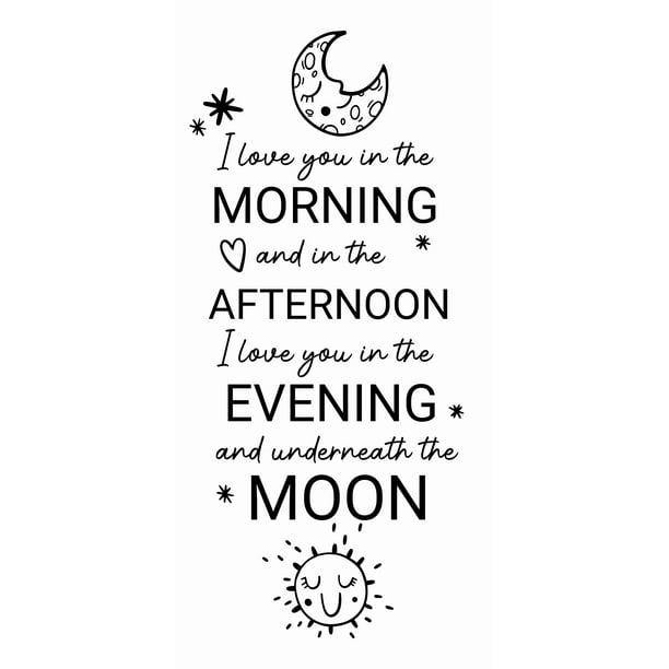 Nursery Rhymes Wall Lettering Art Design I Love You In The Morning And Nursery Rhymes Wall Lettering Art