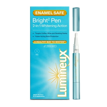 Lumineux Teeth Whitening & Dual Action Stain Repellant Bright, Peroxide Free & Enamel Safe, 1 Pen