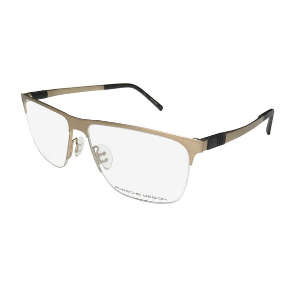 New Porsche Design P8324 Mens Designer Half-Rim Titanium Gold Titanium Prestigious Designer Frame Demo Lenses 57-14-145 Eyeglasses/Glasses