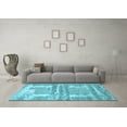 thumbnail image 3 of Ahgly Company Indoor Square Oriental Light Blue Industrial Area Rugs, 8' Square, 3 of 4