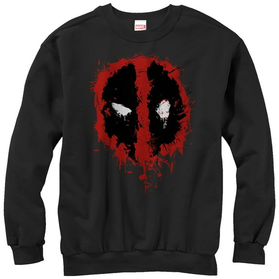 Men's Marvel Deadpool Splatter Icon Sweatshirt Black Small