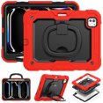 thumbnail image 1 of for iPad Pro 11 inch Case (M4 2024/M5 2025), 360 Rotating Shockproof Cover with Stand, Handle, Shoulder Strap, Red, 1 of 7