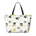 thumbnail image 2 of KLL Cute Cat Print Large Beach Tote Bag Women Waterproof Sandproof Zipper Beach Tote Bag for Pool Gym Grocery Travel with Wet Pocket, 2 of 7