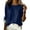 A Navy, variant on Womens Fall Tops Casual Long Sleeve Women's Spring Round-Neck Denim Casual Comfortable Long-Sleeved Top Black M