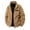 Khaki, variant on Cavosen Men's Cargo Jacket Fleece Zipper Lightweight Lapel Streetwear Coat Solid Color Button Athletic Trendy Tops