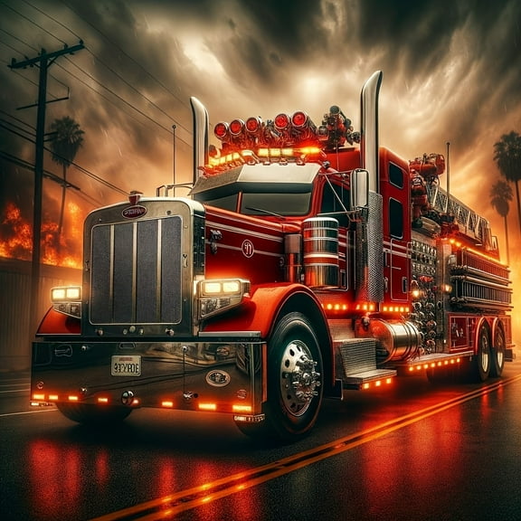 Diamond Painting Kits for Adults Big Red Truck Full Drill DIY Diamond Art for Adults Beginners Picture Art Crystal Painting for Home Wall Decor