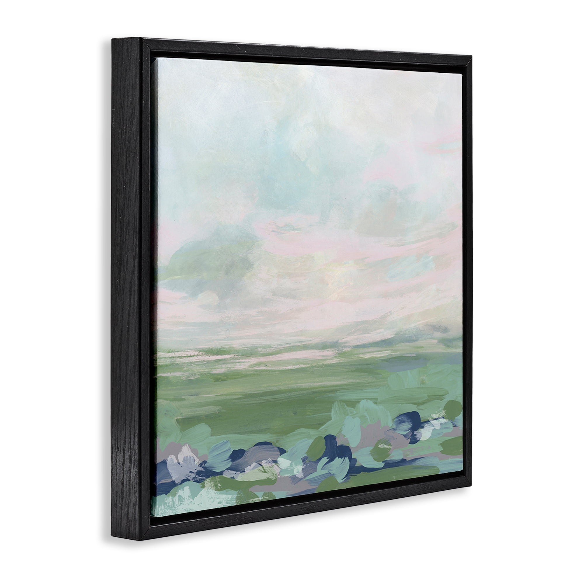 Stupell Industries Grassland Sky Gradient Landscape & Nature Painting Black Floater Framed Canvas Art Print Wall Art, 18 x 18
