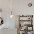 thumbnail image 5 of FSLiving H-type Pendant Light Fixture White E26 Ceramic Base with Brown Twisted Cord Mini Retro Design for Entryway Dorm Loft Corridor Living Room, Customizable (No Bulb, No Ceiling Track) - 1 Light, 5 of 7