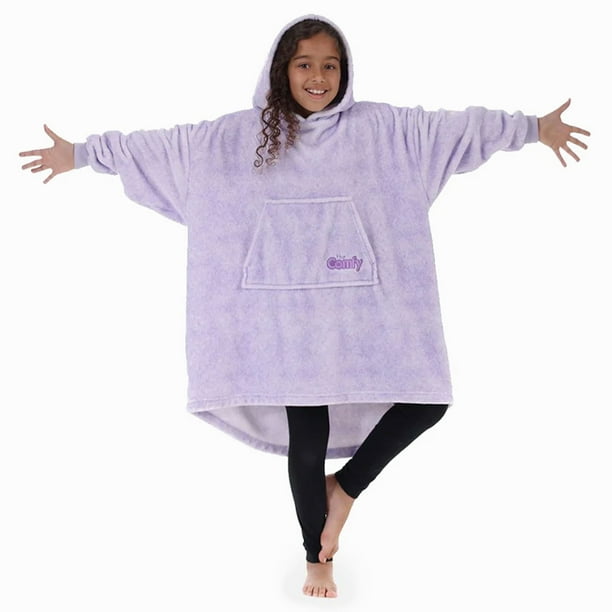 The Comfy Dream Jr Oversized Microfiber Wearable Blanket Heather Purple Walmart
