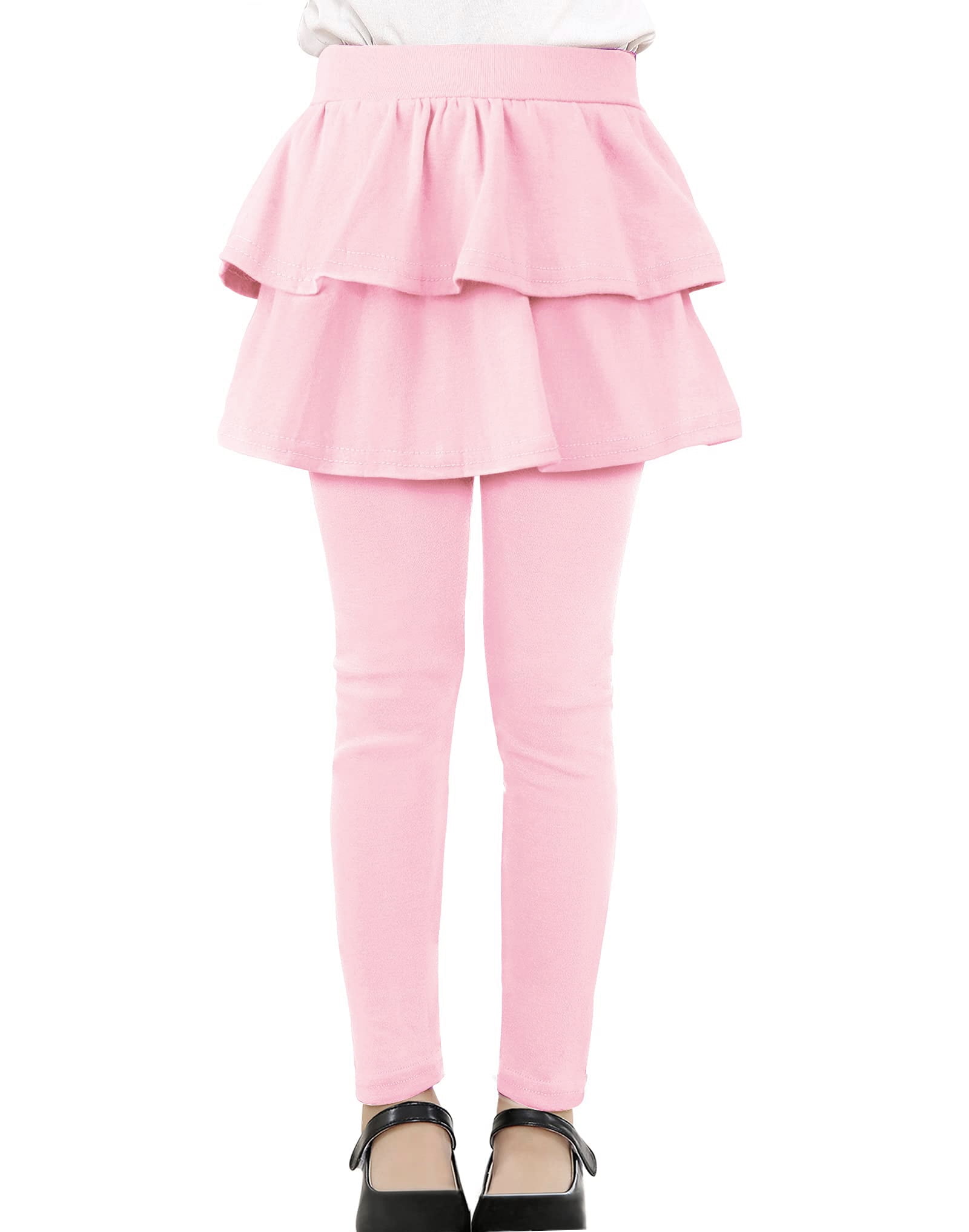 2025 - kinderen meisjes warme schattige cake culottes leggings met ruches tutu, rok broek kleine meisjes voetloze leggings met ruches tutu rok broek tas met, zwart, 8-9 Jaar