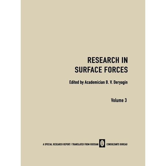 Research in Surface Forces: Volume 3, (Paperback)