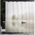 thumbnail image 4 of Ambesonne Grey Shower Curtain, Boat on Lake Nature, 69"Wx75"L, Eggshell Brown Orange, 4 of 5