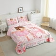 thumbnail image 3 of Homewish Cartoon Butterflies Unicorn Bedding Comforter Set 2pcs for Preppy Child,Dance Ballet Princess Twin Comforter Sets Microfiber,Pink Floral Rose Bow Knot Breathable Bedding Set, 3 of 8