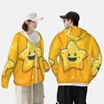 thumbnail image 2 of KLL Happy Cartoon Star Print Men's Women’s UPF 50+ Sun Protection Outdoor Hoodie Jacket Long Sleeve Fishing Hiking Performance Shirt- Large, 2 of 5