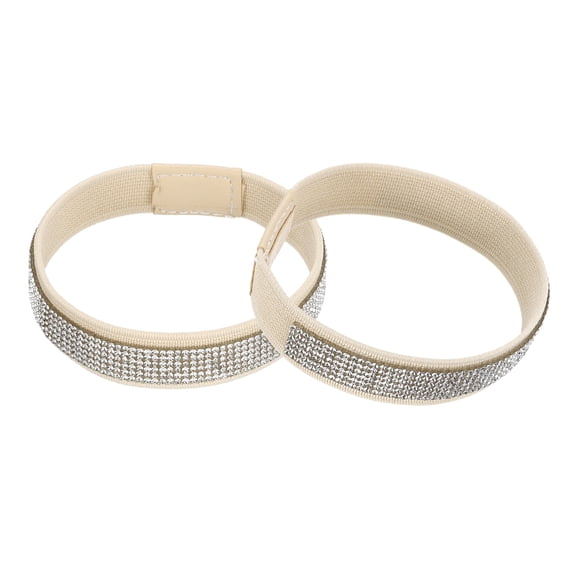 1 Pair High Heels Shoe Straps Shoe Band, Beige, Rhinestone