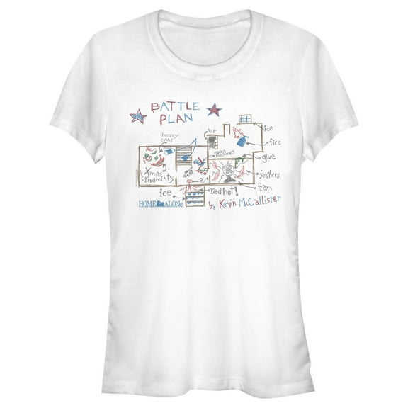 Junior's Home Alone Kevin’s Battle Plan  Graphic Tee White Medium