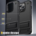 thumbnail image 5 of ELEHOLD for iPhone 12 Pro / 12 6.1", Rugged Shockproof Hard PC Case,With Built-in Foldable Invisible Kickstand Heavy Duty Case Cover, black, 5 of 7