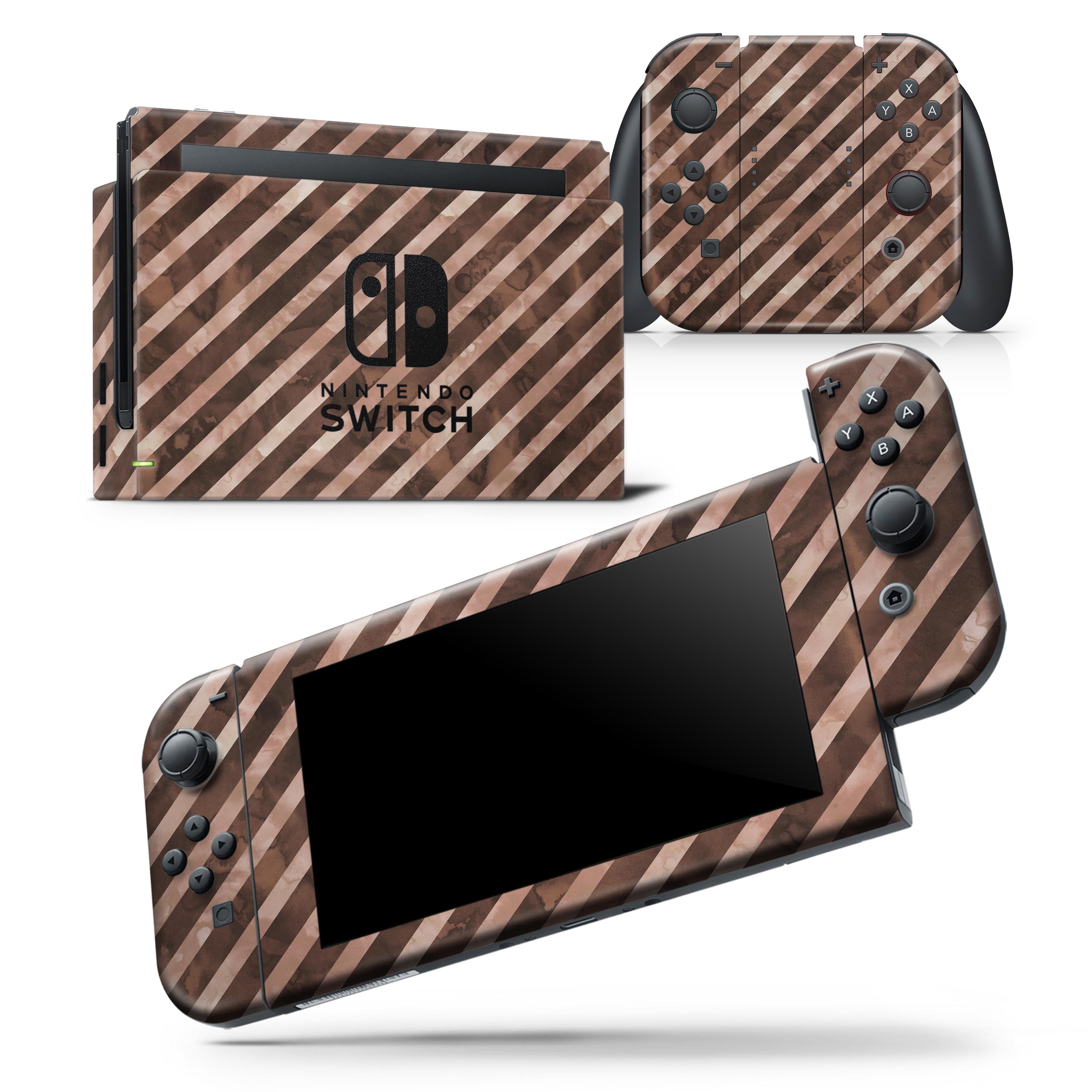 Brown Watercolor Diagonal Stripes Skin Wrap Decal Compatible - brown eyes roblox decal