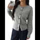 thumbnail image 1 of Suéter Tipo Cárdigan Y2k de Larga con Botones Delanteros para Mujer, Cuello Redondo, Blusas Holgadas de Otoño. Gris XL, 1 of 9