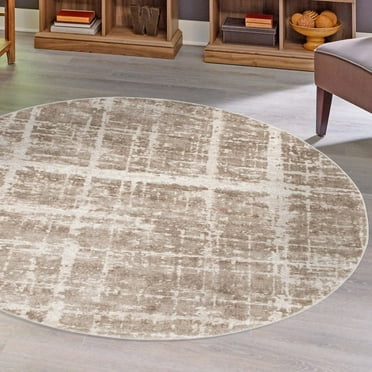 Jill Zarin Uptown Collection Area Rug - Lexington Avenue (3' 3" Round Light Brown/Beige)