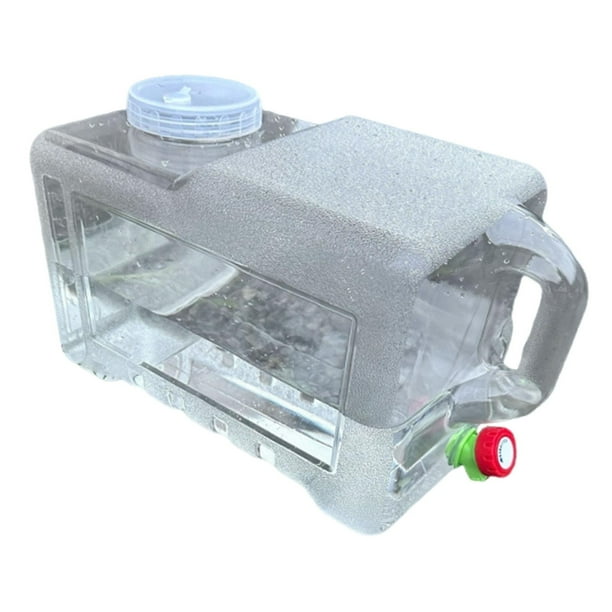 Contenedor de agua para acampar, contenedor de almacenamiento de agua, tanque de agua, cubo de agua, diseño portátil con grifo para una fácil dispensa 18 litros