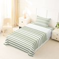thumbnail image 3 of Castle Fairy Abstract Horizontal Stripe Twin Sheets 3pcs,Minimalist Thin Line Bedding,Olive Mint White,1 Flat Sheet, 1 Fitted Sheet and 1 Pillowcase, 3 of 7