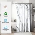 thumbnail image 4 of ARTSLION Shower Curtain Navy Blue Geometric Water Repellent Shower Curtain Set, With Hooks，Machine Washable, Modern Decorative Polyester Cloth Shower Curtains For Bathroom,72X84,White Marble, 4 of 6