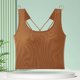 thumbnail image 2 of Camiseta sin mangas con relleno en el pecho para mujer: top corto, capa interior de cintura alta para verano, 2 of 8