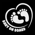 thumbnail image 3 of TOTOMO Baby on Board Sticker for Cars Funny Cute Safety Caution Decal Sign for Car Window and Bumper No Need for Magnet or Suction Cup - Footprint in Heart (2 Pack), 3 of 3