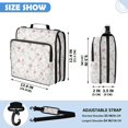 thumbnail image 3 of Zipper Binder with Shoulder Strap 2 inch 3 Ring Waterproof File Folder Organizer Bag 500 Sheet Small Pink Floral Pattern, 3 of 8