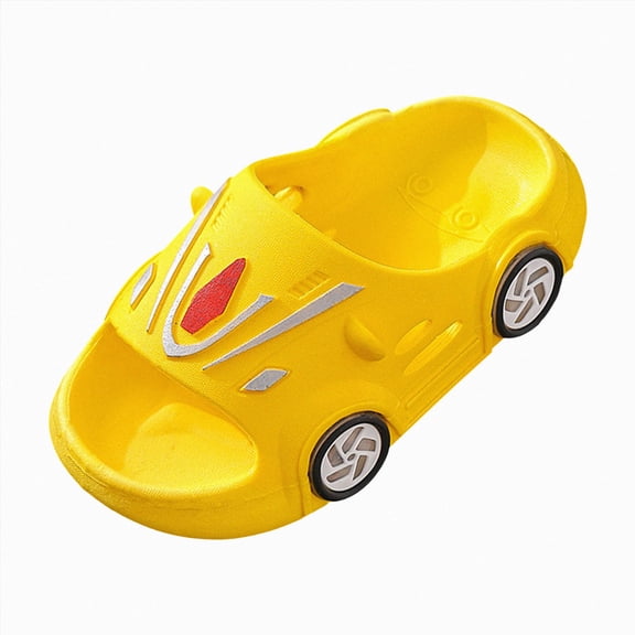 enyan Toddler Boys Girls Slippers Bunny Unicorn Pillow Sandals Summer Quick Dry Bathroom Slides Beach Water Non-Slip Kids Shower Shoes Yellow,Size 9