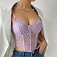 thumbnail image 6 of Brilliant Womens Tank Tops Plus Size Women's Sexy Lace Diamond Fish Bones with Umbilical Exposed Perspective Spicy Girls' Solid Color Vest (Purple,S), 6 of 9