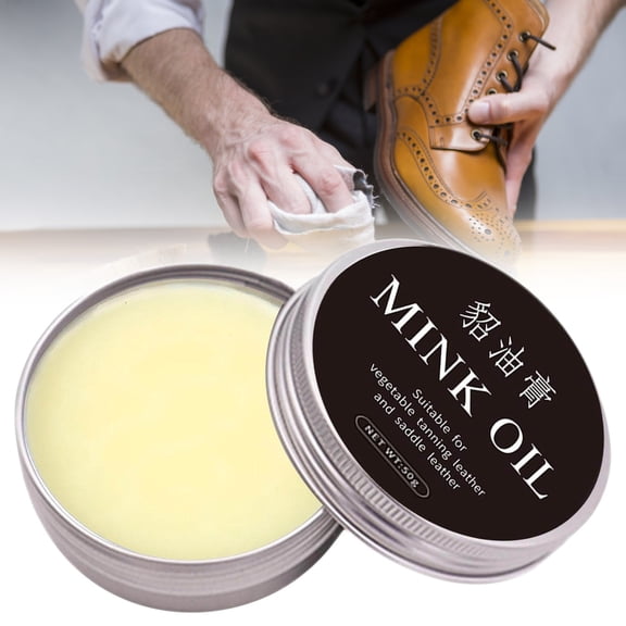 50g Leather Care Cream Mink Oil Recoloring Balm Restoring Refurbishing Conditioning Cream for Leather Bags Furniture Shoes Car Seats Waterproof Leather Repair Balm Year of the Horse Leather Care