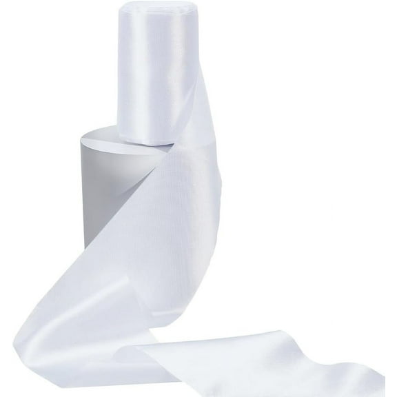 About 21.87 Yards Double Face Satin Ribbon White Polyester Ribbons Solid Fabric Large Ribbon for DIY Gift Wrapping Crafts Wedding Decoration Bows Bouquet Floral Arrangement