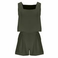 thumbnail image 7 of Chbgutlmr Summer Outfits for Women 2 Piece Square Neck Tank Tops Loose Shorts Lightweight Casual Vacation Outfits, 7 of 7