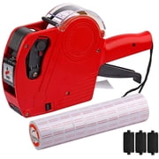 MX-5500 8 Digits Price Tag Gun with 5000 Sticker Labels and 3 Ink Refill, Label Maker Pricing Gun Kit Numerical Tag Gun (Red )